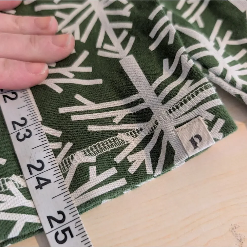 Pact Organic Cotton Pajama Set Green Tree Print Womens Small Lounge Set